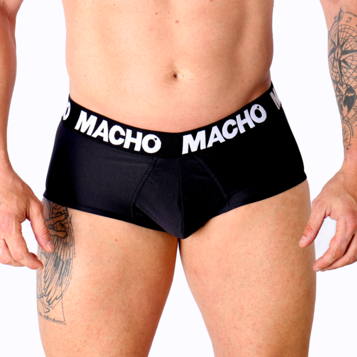 Slip MACHO Underwear MS30NG Negro Realce