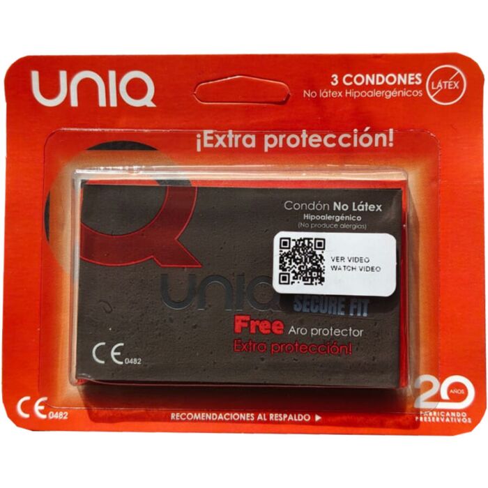 UNIQ - SECURE FIT LATEX-FREE CONDOMS 3 UNITS UNIQ - SECURE FIT LATEX-FREE CONDOMS 3 UNITS