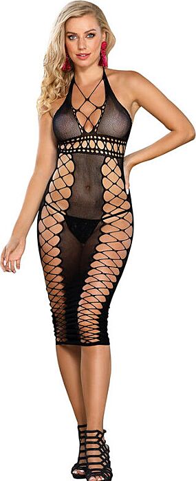 Vestido Rejilla Largo Sublime 952310 Sexy