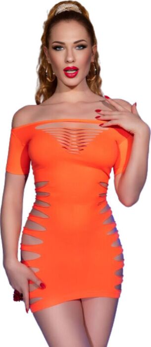 Vestido Sexy Chilirose CR 4704 Naranja Sin Costuras