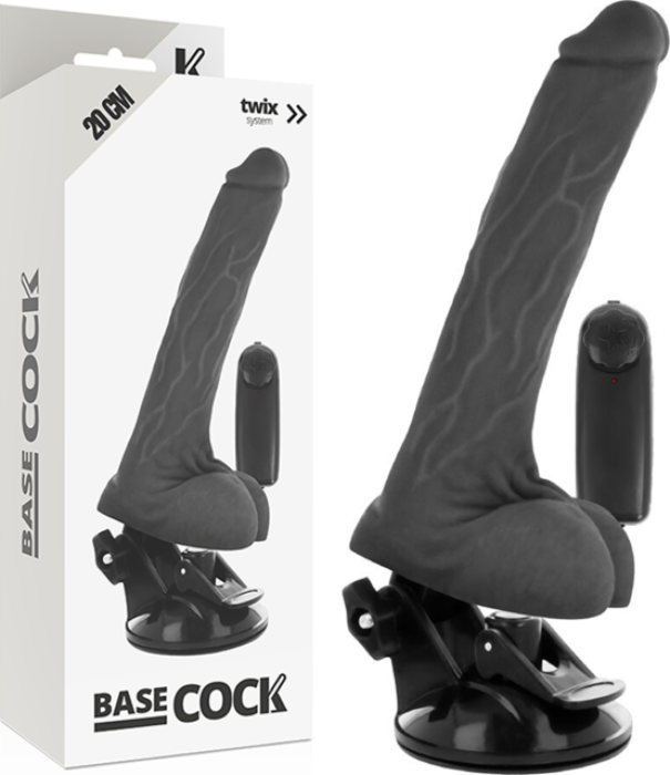 Vibrator BASECOCK 20 cm mit Fernbedienung und Testikeln