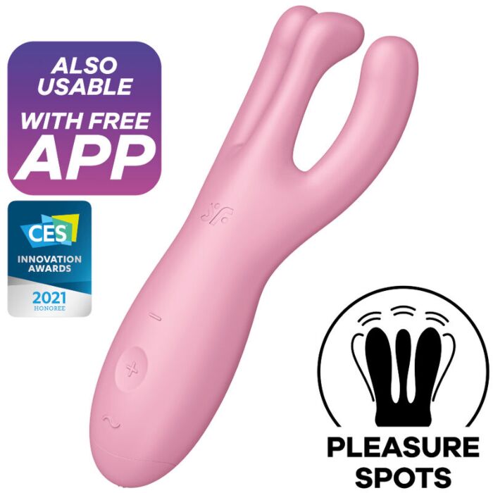 Vibrador Satisfyer Threesome 4 Rosa Con App Vibrador Satisfyer Threesome 4 Rosa Con App