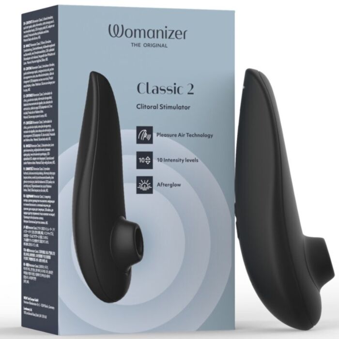 WOMANIZER Classic 2 Klitorisstimulator mit 10 Intensitätsstufen, Schwarz