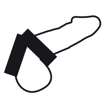 Doppelter Penisring aus dunklem Leder