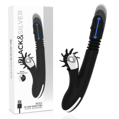 Vibrator BLACK&SILVER BUNNY REED mit Up‑&‑Down-Funktion