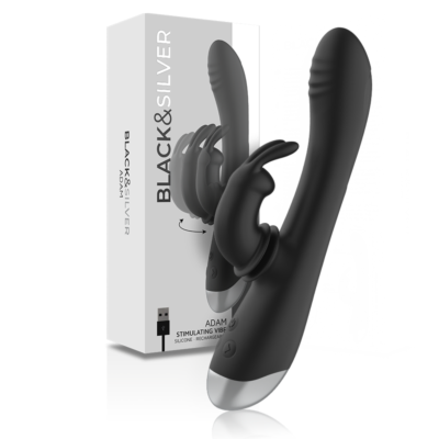 Vibrator BLACK&SILVER Adam Rabbit Silikon Schwarz