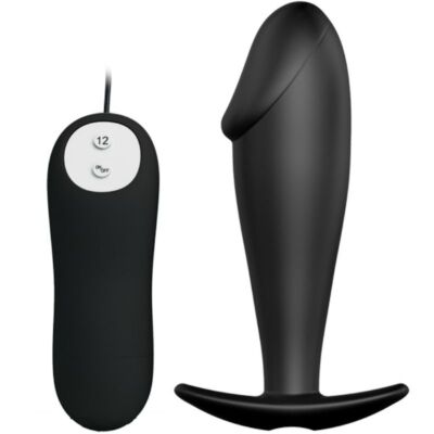 Vibrant Black Penis Plug - Vibratorischer schwarzer Penisdildo