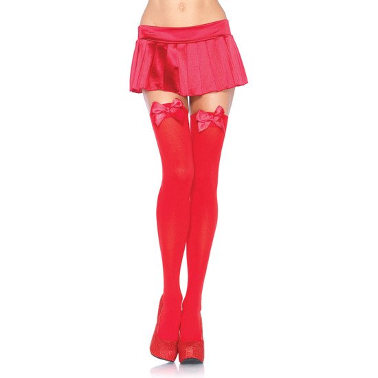 Rote Strümpfe mit Verführerischer Schleife